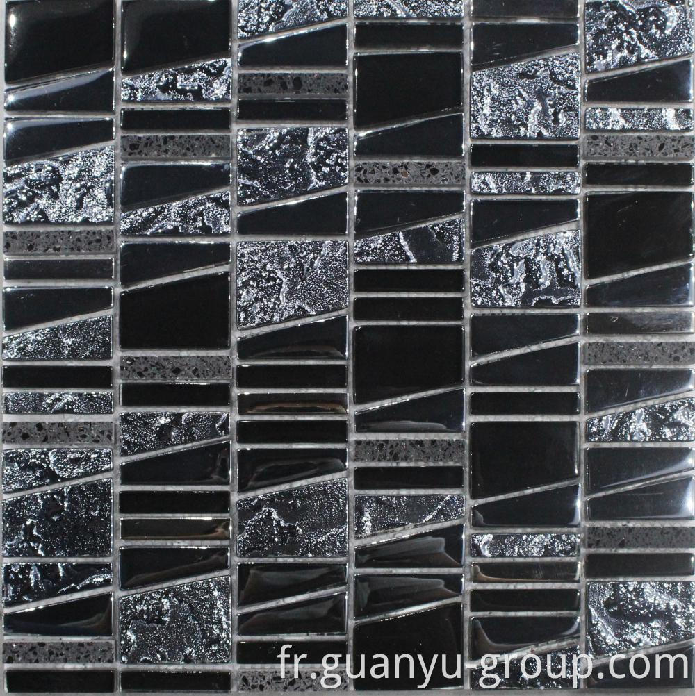 Black Glossy And Bumpy Mosaic Tile